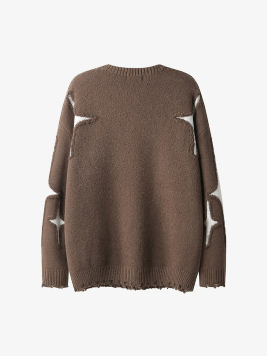 Thesupermade Maillard Star Tassel Ripped Sweater - 1909 