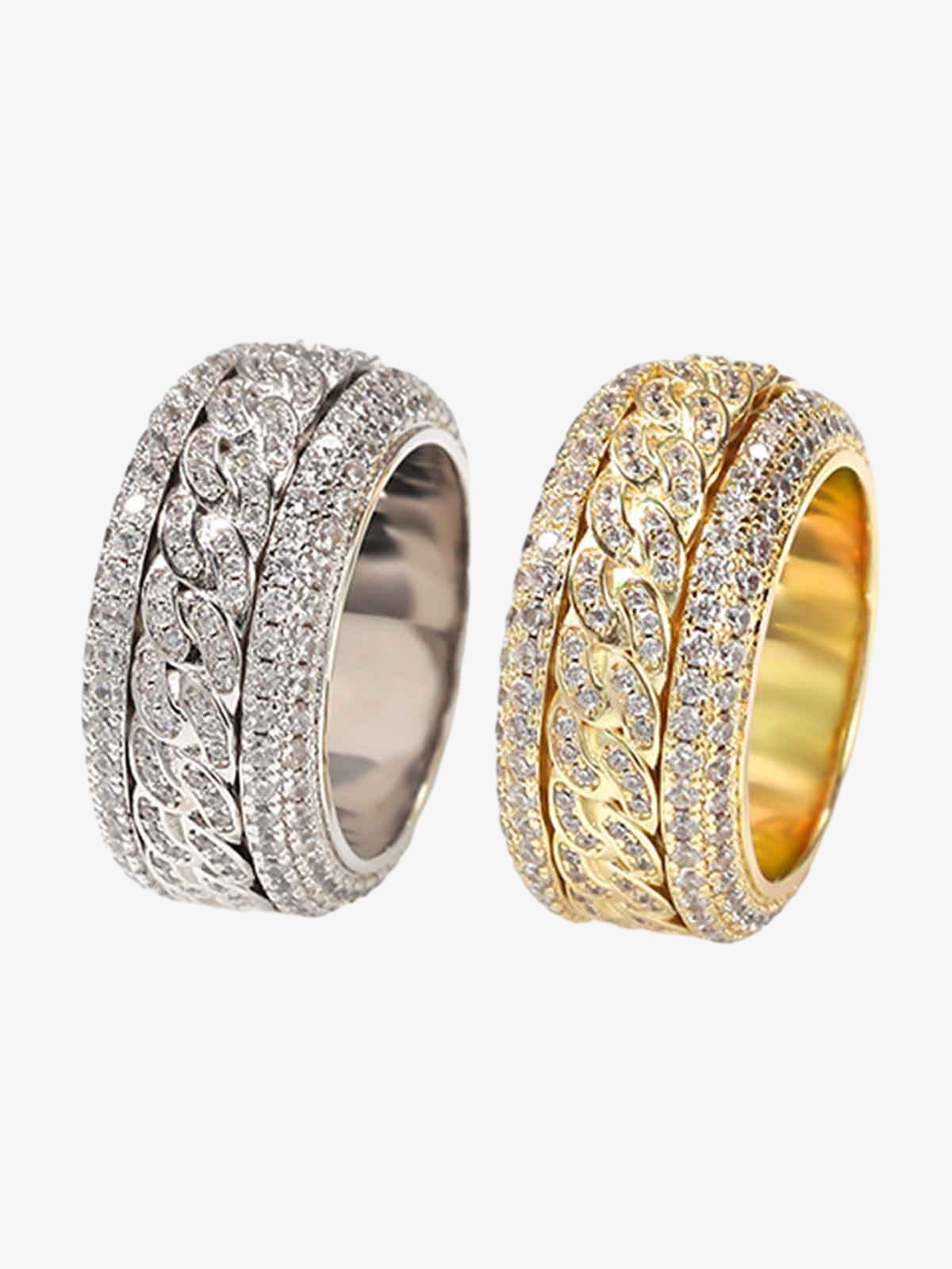Thesupermade Full Diamond Spinnable Ring 