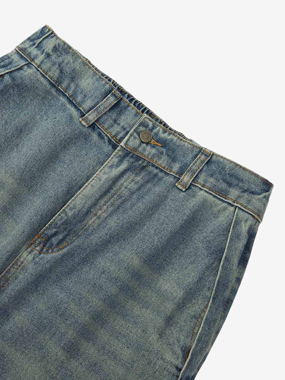 Thesupermade American Retro Contrast Washed Jeans 
