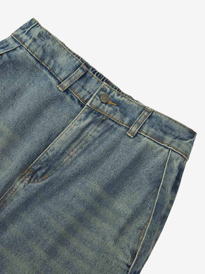 Thesupermade American Retro Contrast Washed Jeans 