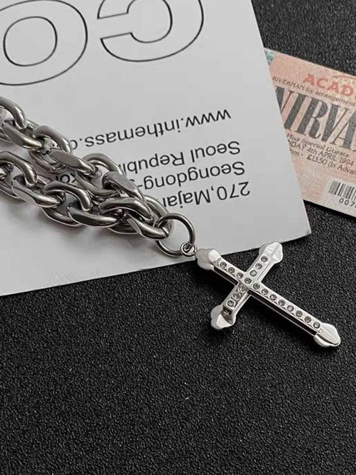Thesupermade Black Cross Necklace -1131 