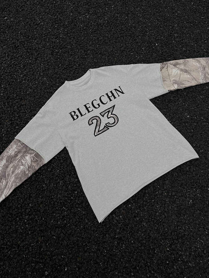 Faux Two-Piece Print Long-Sleeve T-shirt 