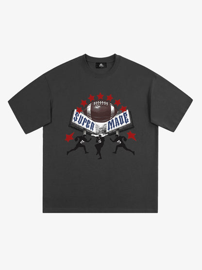 Super Bowl Football Print T-Shirt 