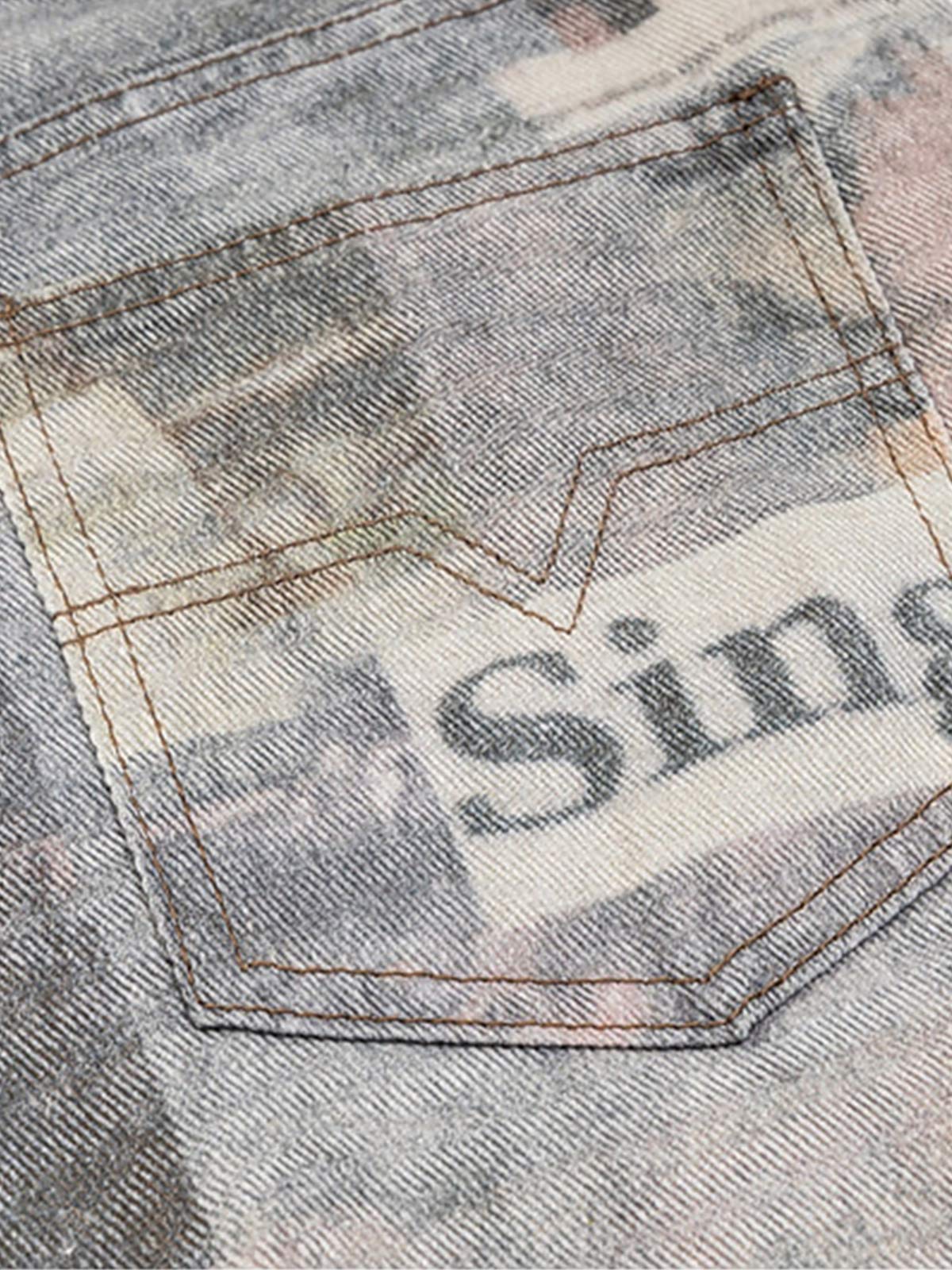 Graffiti Newspaper Baggy Jeans - 2404 