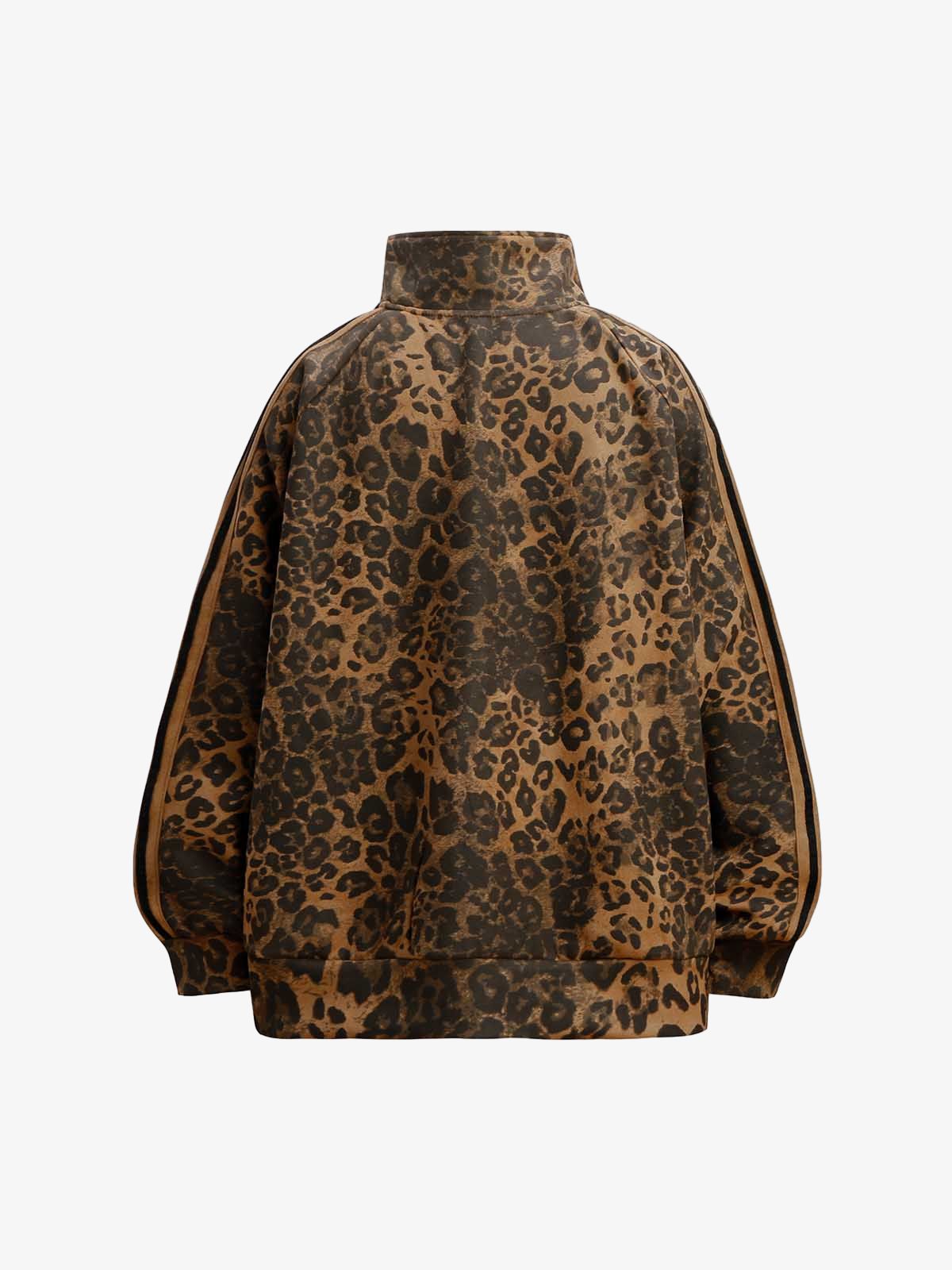 French Terry Cheetah Print Suede Tracksuit - 2277 