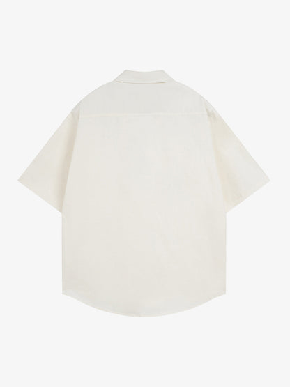 Oversized Graphic Cartoon Letter Print Short-Sleeve Shirt 