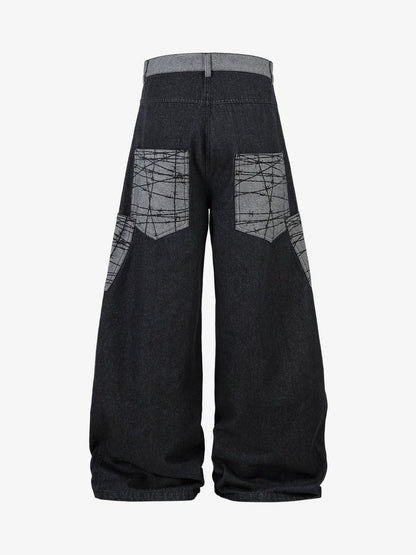 Patch Pocket Baggy Jeans 