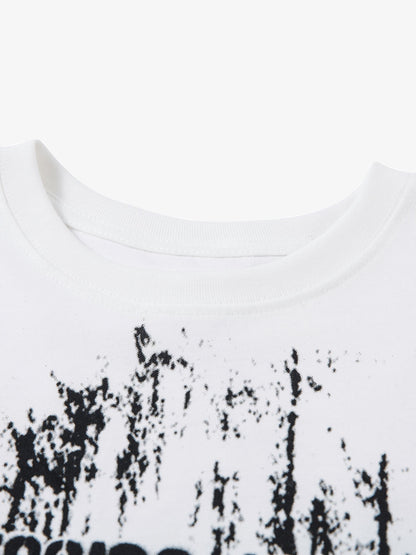 Retro Graffiti Lettering Short Sleeve T-shirt - 2341 