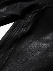 Thesupermade Black Wax Coated Flare Jeans - 2212 