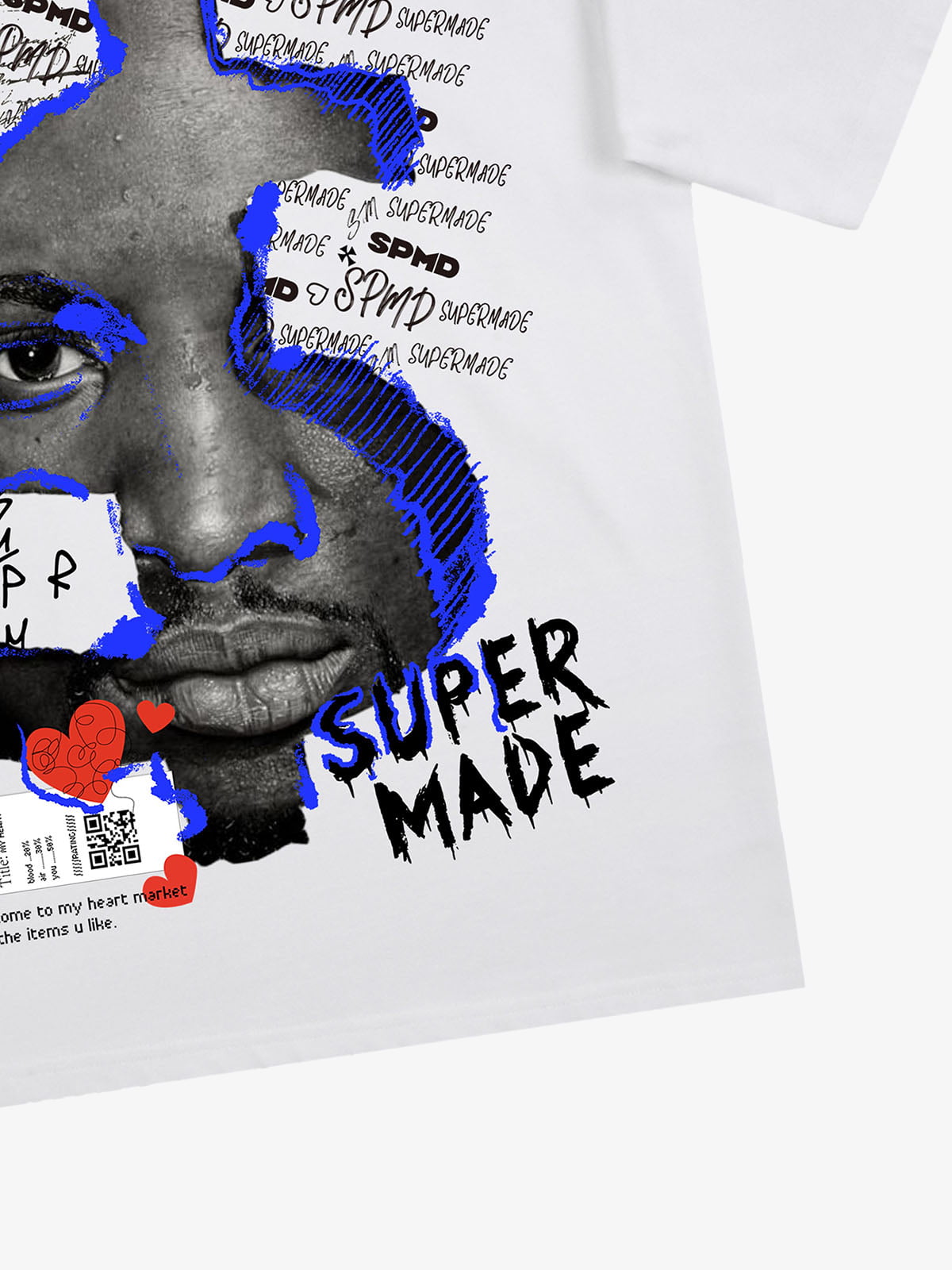 Thesupermade US Dollar Face Graffiti Street Hip-Hop T-shirt - 2128 