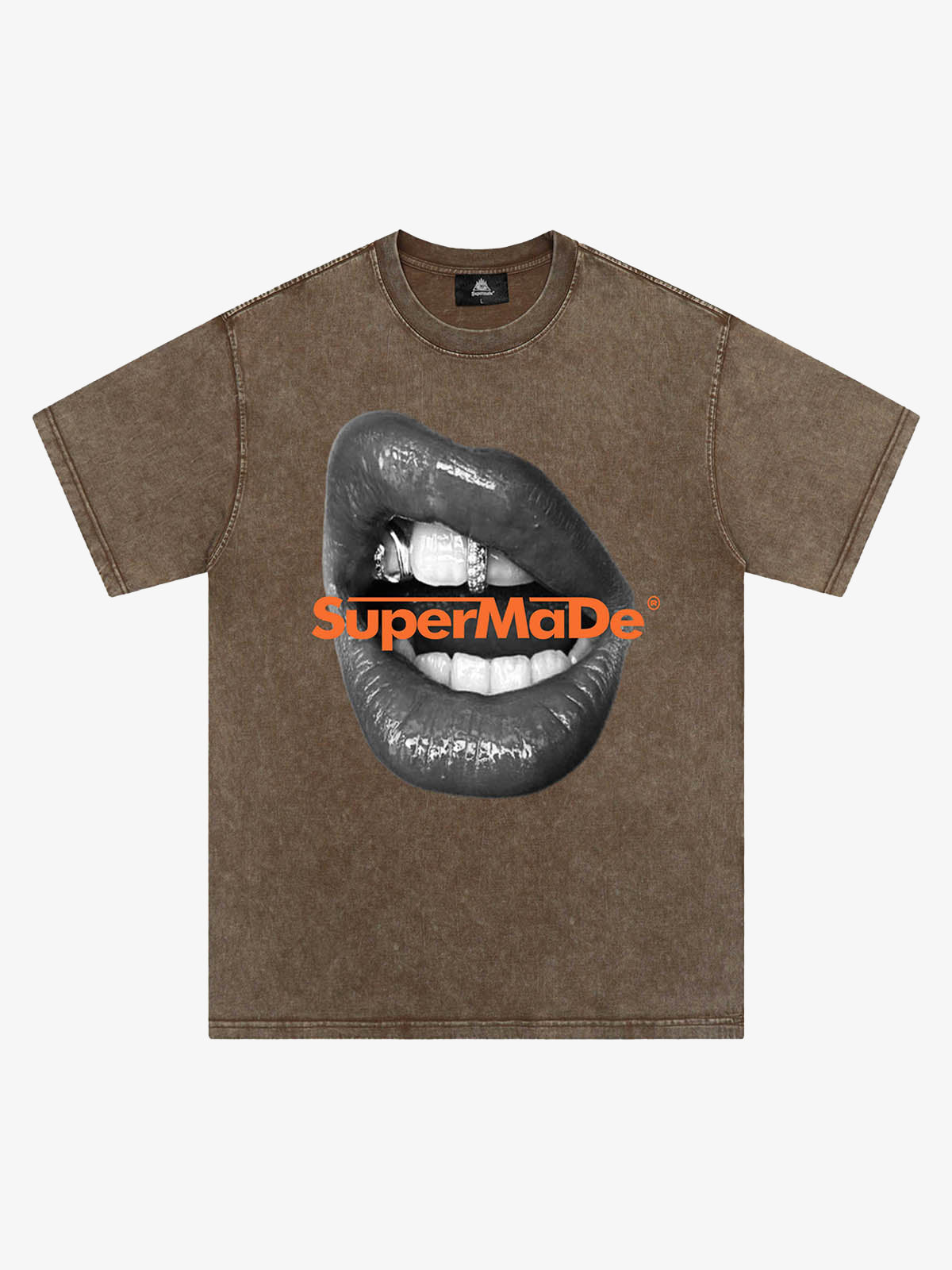 Lips Print Short Sleeve T-shirt - 2411 