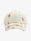 Distressed Letter Embroidery Baseball Cap 