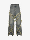 Thesupermade High Street Hip Hop Washed Distressed Jeans - 2069 