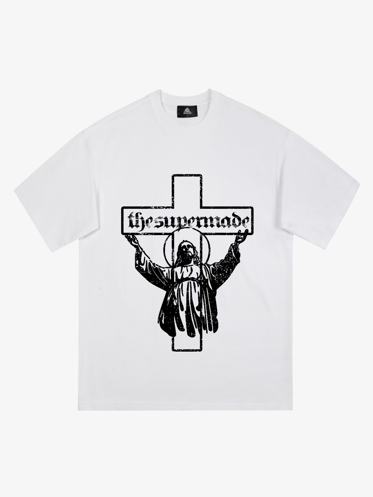 Original Distressed Cross Graphic T-Shirt 