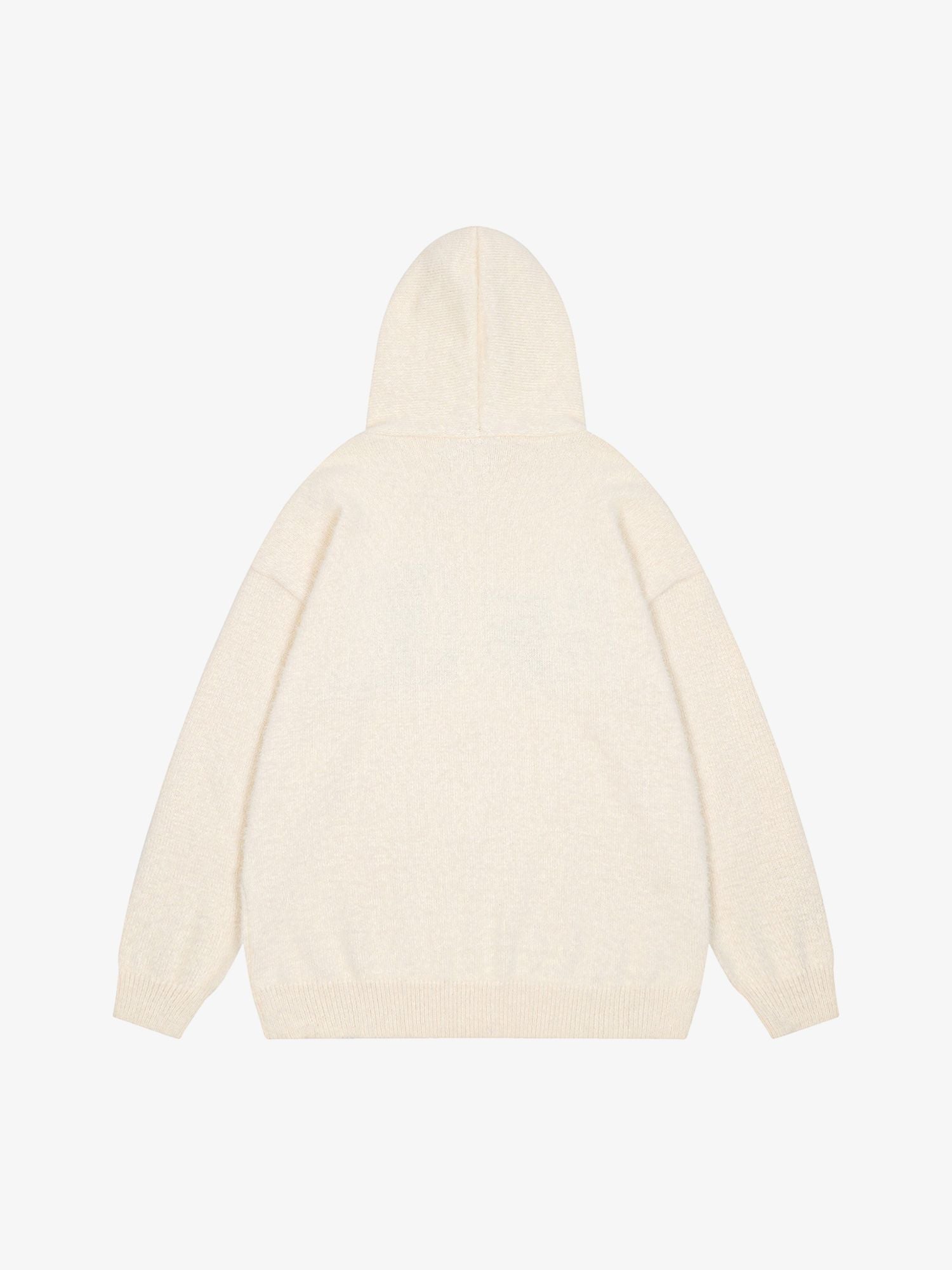 Thesupermade Star Knit Hooded Zip Up Cardigan Sweater 