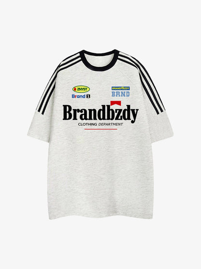 High Street Retro Badge Jersey T-shirt - 2084 