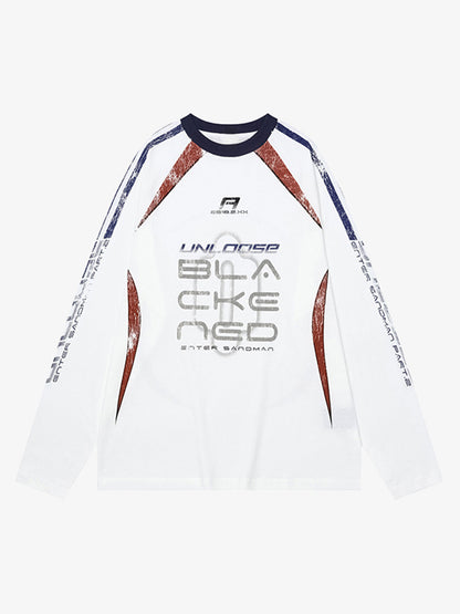 Retro Jersey  Oversized Long Sleeves T-Shirt 