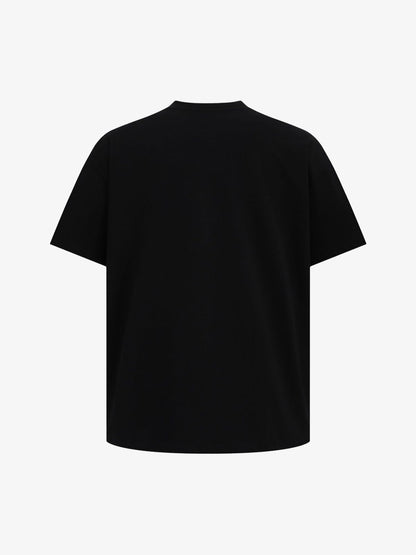 Retro Contrast Color Stitching Embroidered Letter T-shirt 