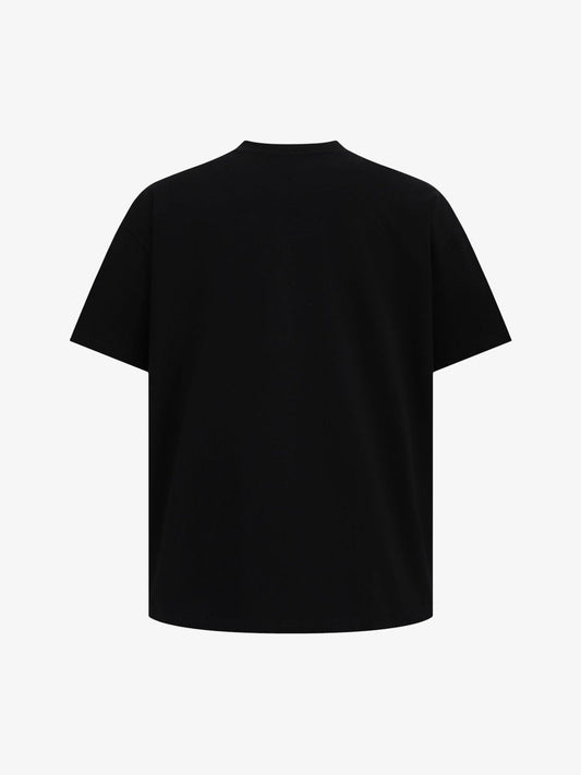 Retro Contrast Color Stitching Embroidered Letter T-shirt 
