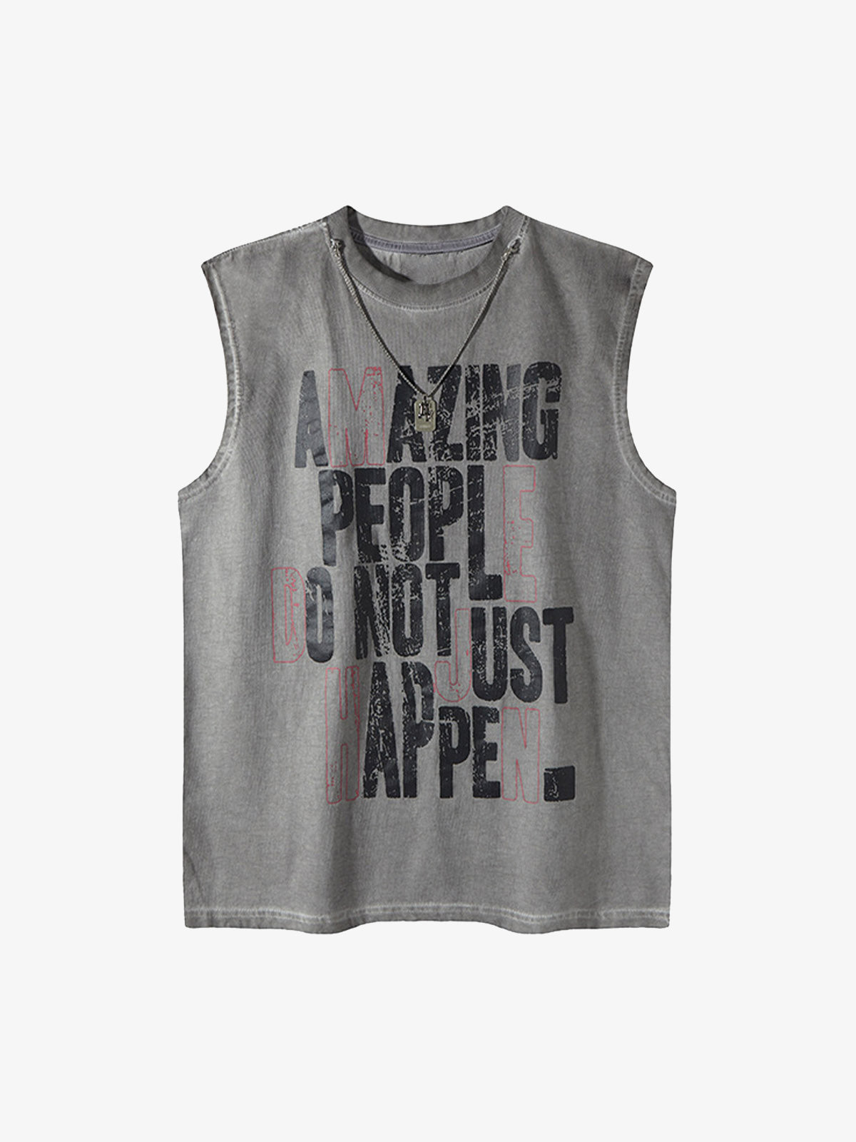 Graphic Lettering Chain Vest 