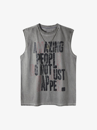 Graphic Lettering Chain Vest 