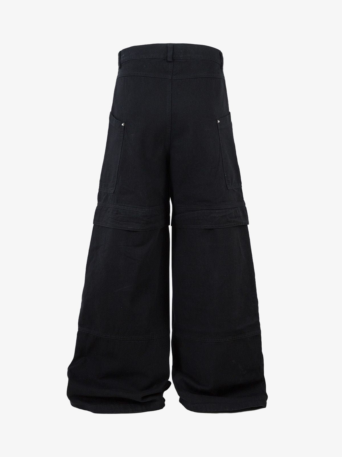 Deconstructed Split Rivet Cargo Jeans 