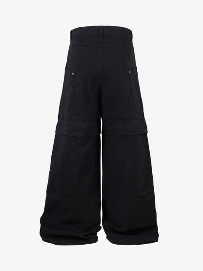 Deconstructed Split Rivet Cargo Jeans 