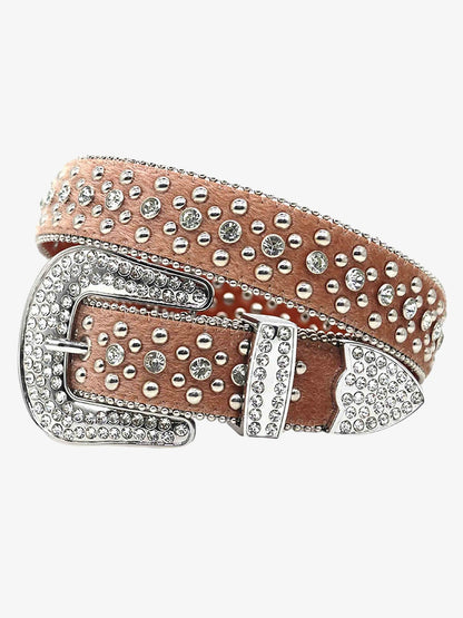 Thesupermade Hip Hop Punk Rhinestone Belt 