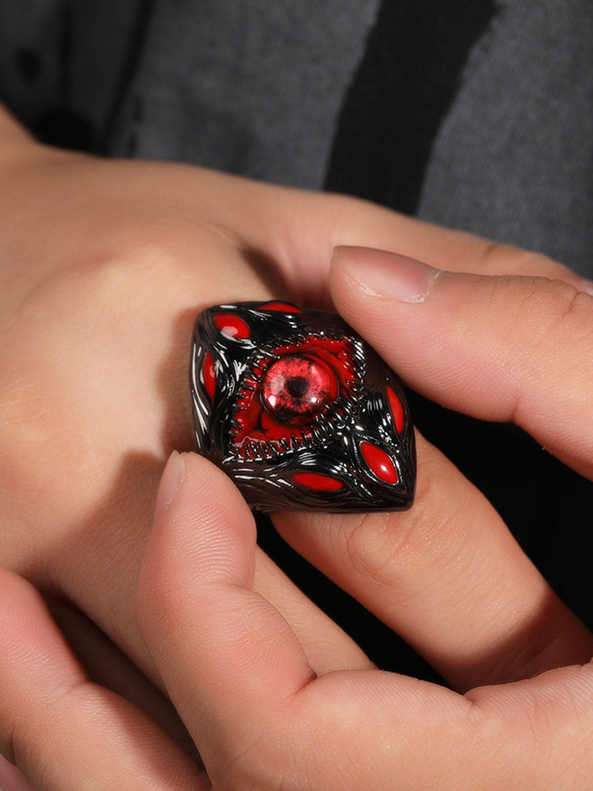 Dark Style Red Eye Copper Ring 