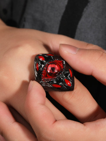Dark Style Red Eye Copper Ring 