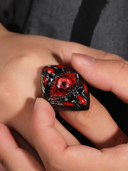 Dark Style Red Eye Copper Ring 