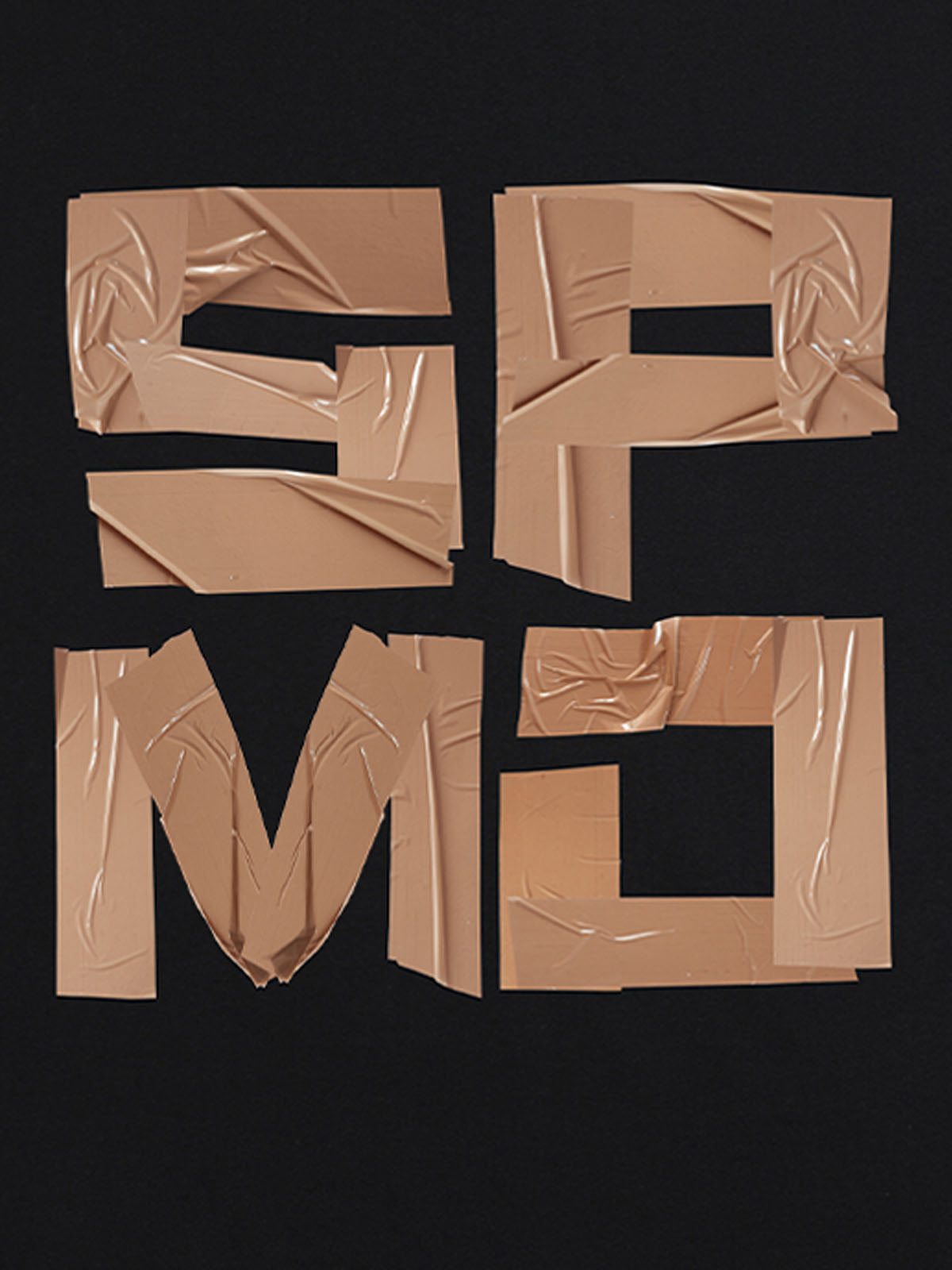 Original Tape Layered Letter Print T-shirt 
