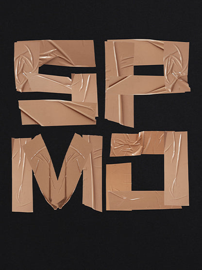 Original Tape Layered Letter Print T-shirt 