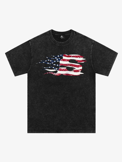 Original Patriotic Flame Graphic T-Shirt 