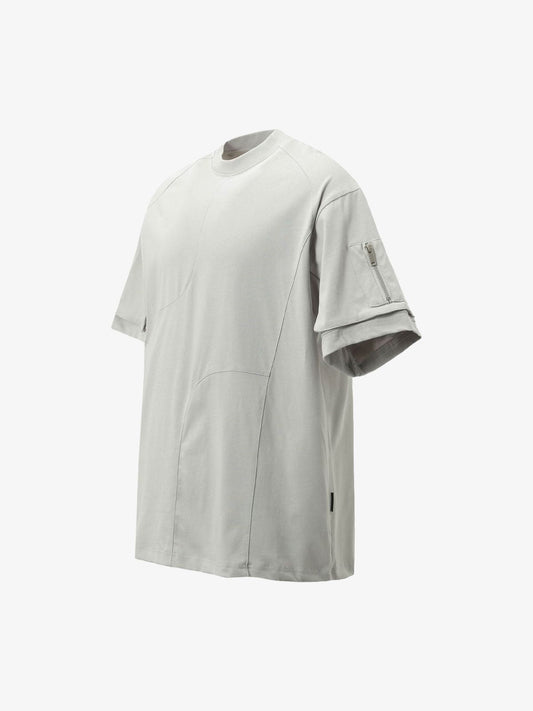 Retro Washed Deconstruction Functional Pocket T-shirt 