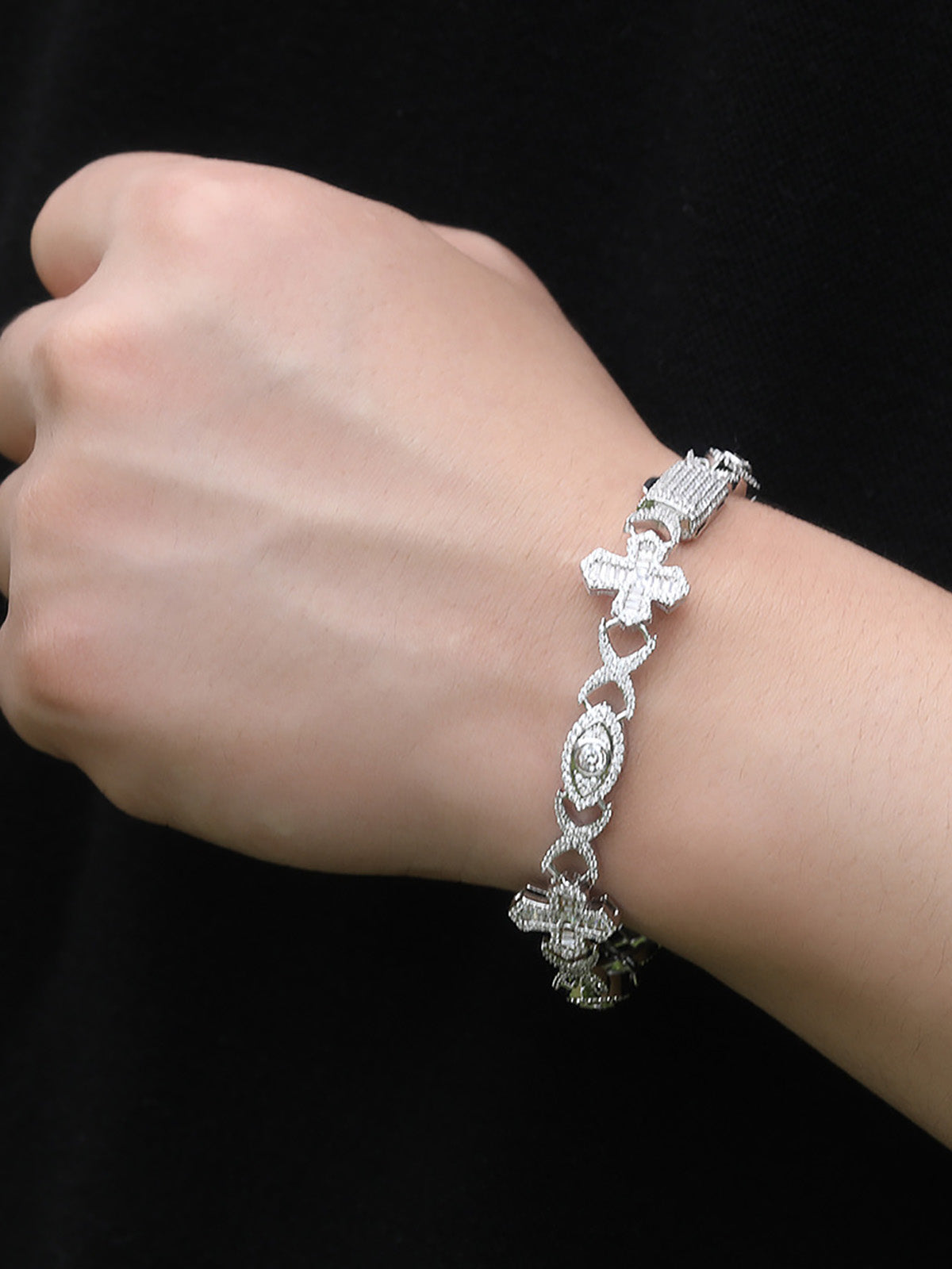 Evil Eye Copper Cross Bracelet 
