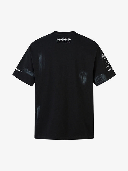 Wasteland Style Heavy Dirty Dyed Print T-shirt 