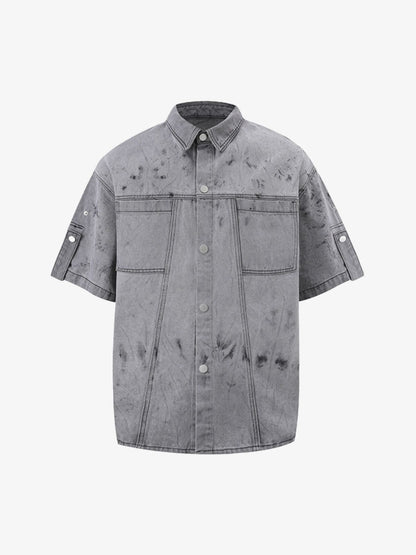 Distressed Washed Workwear Denim Set 