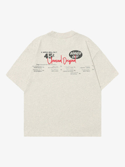 Retro Hip-hop Black And White Sticker T-shirt 
