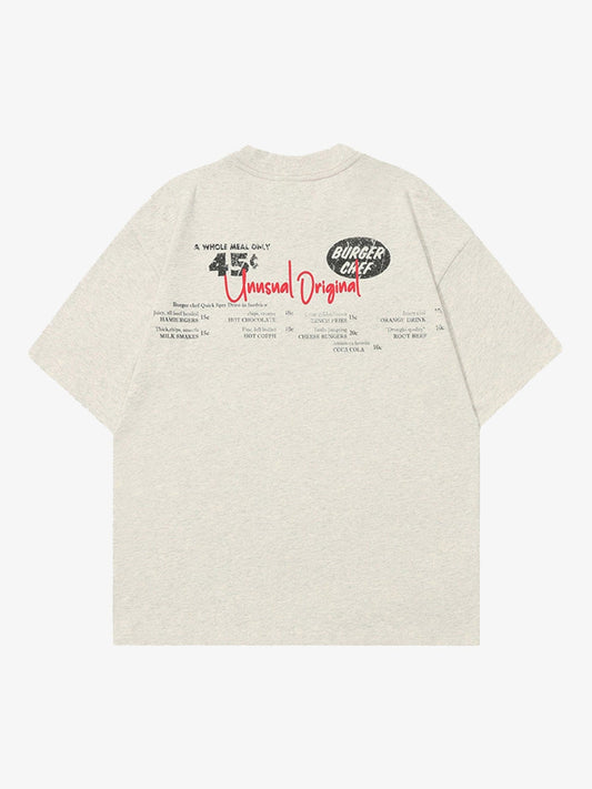 Retro Hip-hop Black And White Sticker T-shirt 
