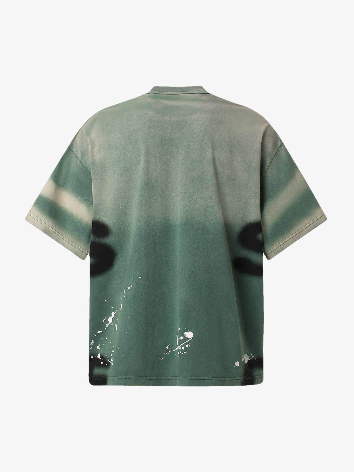 Ink Splash Letter Print T-shirt - 2414 