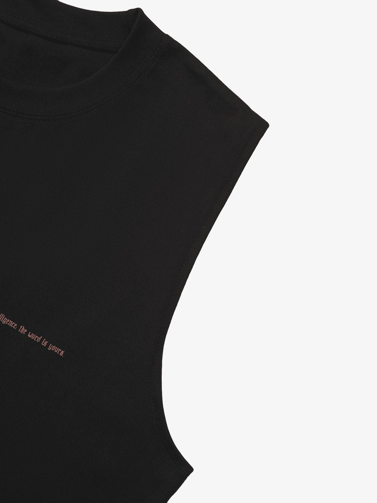 Thesupermade Thorn Ring Retro Font Street Rap Sleeveless Vest 