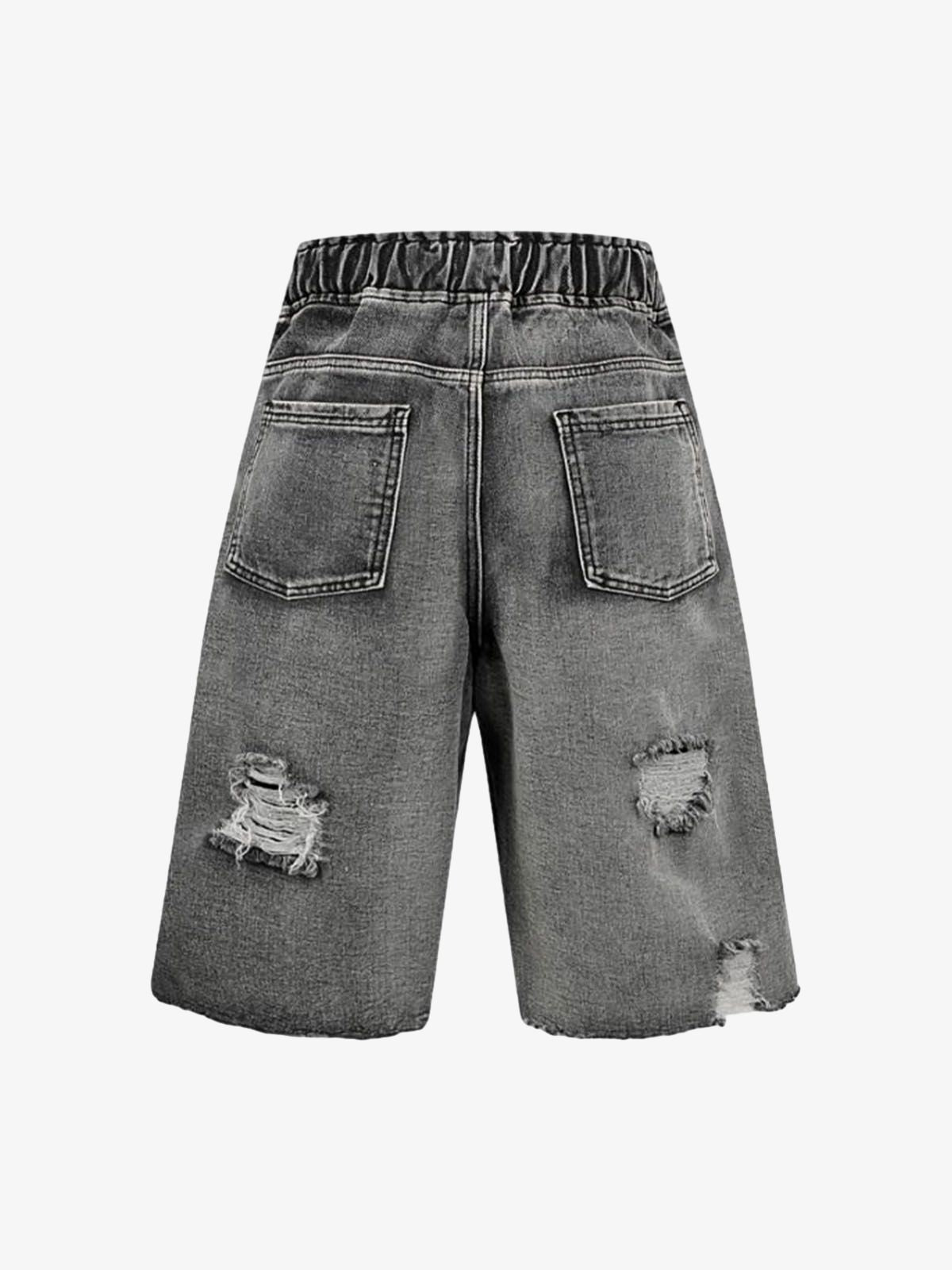Distressed Cargo Denim Shorts - 2378 