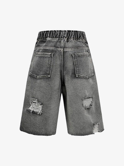 Distressed Cargo Denim Shorts - 2378 
