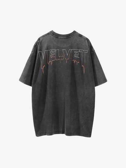 Thesupermade Character Printed Washed & Aged T-Shirt - 2055 