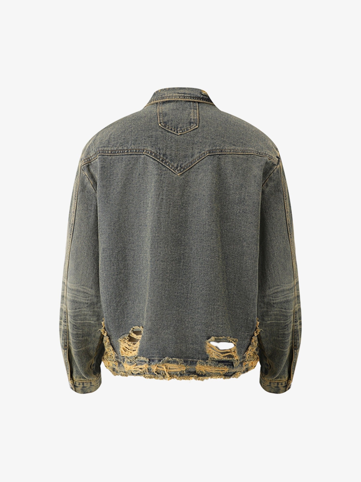 Thesupermade Raw Edge Distressed Denim Jacket 