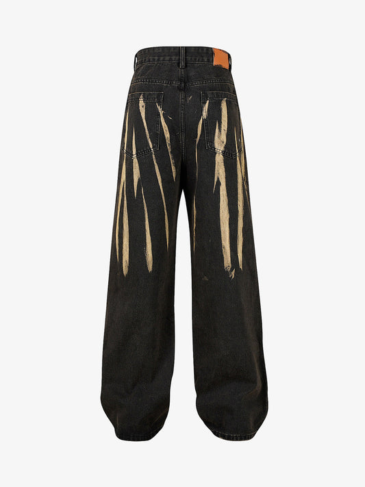 Thesupermade High Street Hip Hop Hand-painted Spray-painted Jeans 