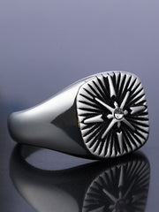 Vinatege Nordic Navigator Compass Cross Ring 