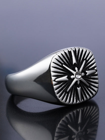 Vinatege Nordic Navigator Compass Cross Ring 
