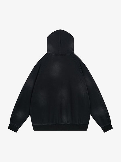 Wasteland Washed Patched Embroidered Hoodie Set 